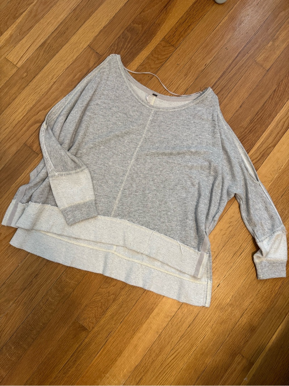 Free People Heather Gray Lightweight Boxy Pullover